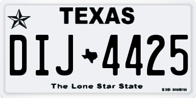 TX license plate DIJ4425