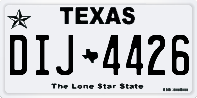 TX license plate DIJ4426