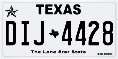 TX license plate DIJ4428
