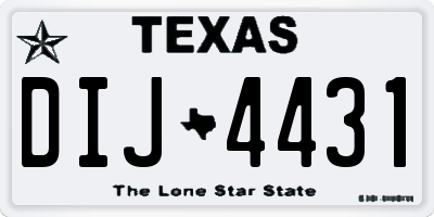TX license plate DIJ4431
