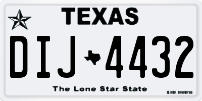 TX license plate DIJ4432