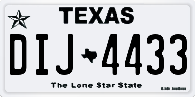 TX license plate DIJ4433