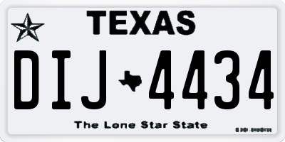 TX license plate DIJ4434