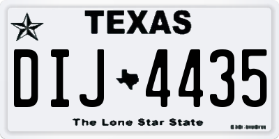 TX license plate DIJ4435