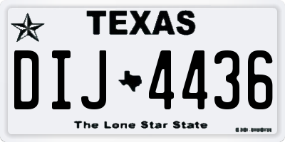 TX license plate DIJ4436