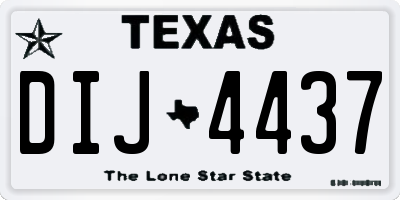 TX license plate DIJ4437