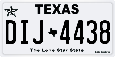 TX license plate DIJ4438