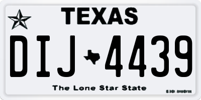 TX license plate DIJ4439