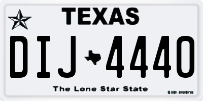 TX license plate DIJ4440