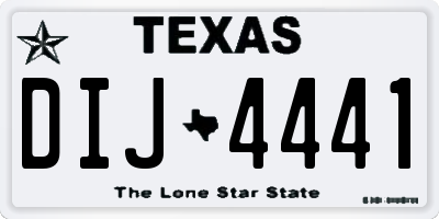 TX license plate DIJ4441