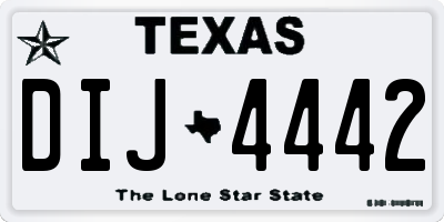 TX license plate DIJ4442