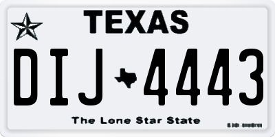 TX license plate DIJ4443