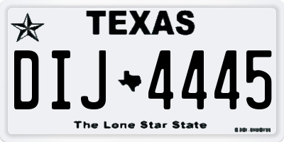 TX license plate DIJ4445