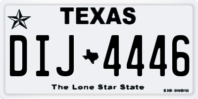 TX license plate DIJ4446