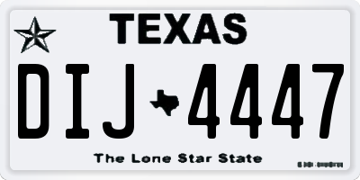 TX license plate DIJ4447