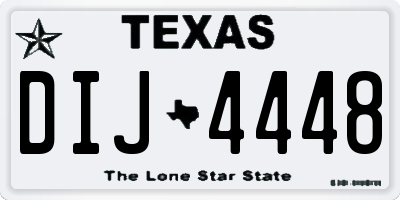 TX license plate DIJ4448