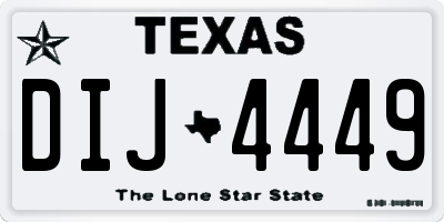 TX license plate DIJ4449