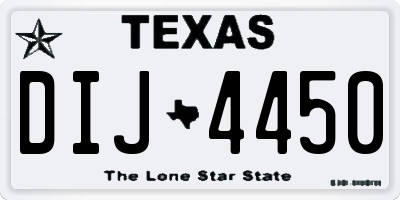 TX license plate DIJ4450