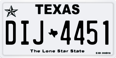 TX license plate DIJ4451