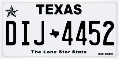 TX license plate DIJ4452