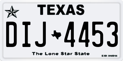 TX license plate DIJ4453