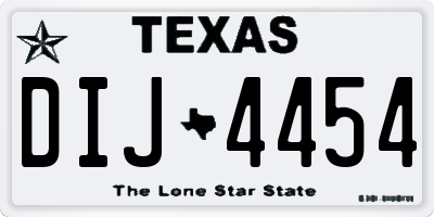 TX license plate DIJ4454