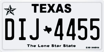 TX license plate DIJ4455