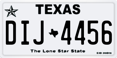TX license plate DIJ4456