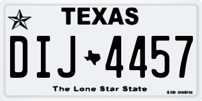 TX license plate DIJ4457