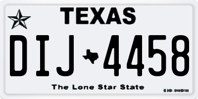 TX license plate DIJ4458