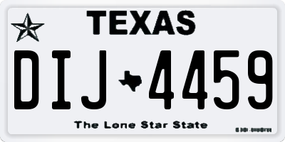 TX license plate DIJ4459