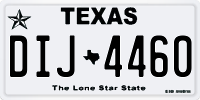 TX license plate DIJ4460