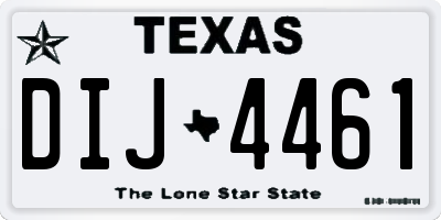 TX license plate DIJ4461