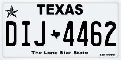 TX license plate DIJ4462