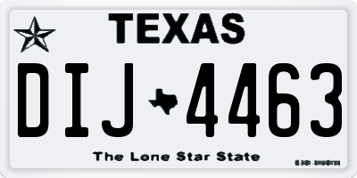 TX license plate DIJ4463