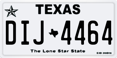 TX license plate DIJ4464