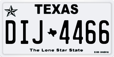 TX license plate DIJ4466