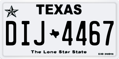 TX license plate DIJ4467