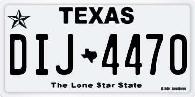TX license plate DIJ4470