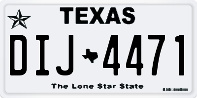 TX license plate DIJ4471