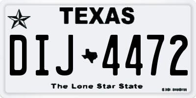 TX license plate DIJ4472
