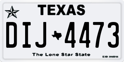 TX license plate DIJ4473