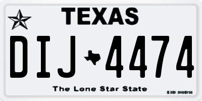 TX license plate DIJ4474