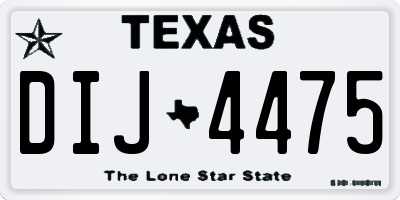 TX license plate DIJ4475