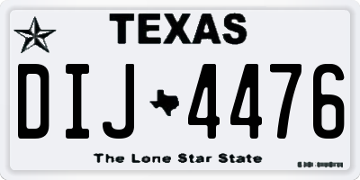 TX license plate DIJ4476