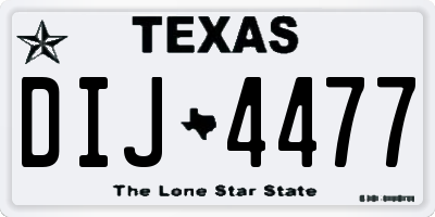 TX license plate DIJ4477