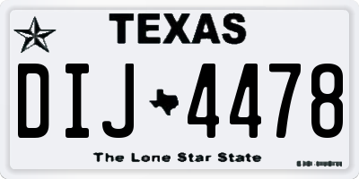TX license plate DIJ4478
