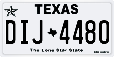 TX license plate DIJ4480