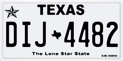 TX license plate DIJ4482
