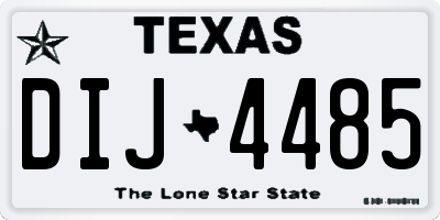 TX license plate DIJ4485